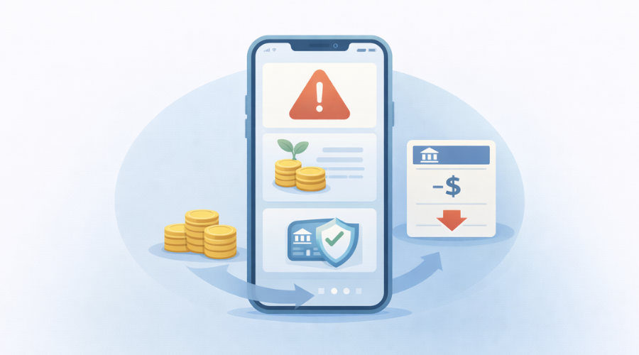 Banking app alerts and savings buffer helping prevent overdraft fees