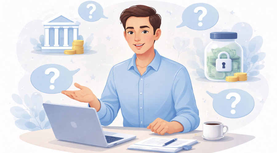 Illustration representing common questions about certificates of deposit and savings