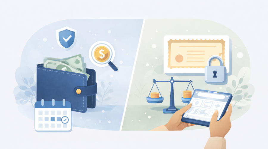 Comparison illustration of certificates of deposit and savings account features