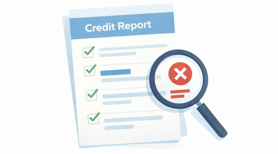 Reviewing a credit report to find mistakes and incorrect accounts
