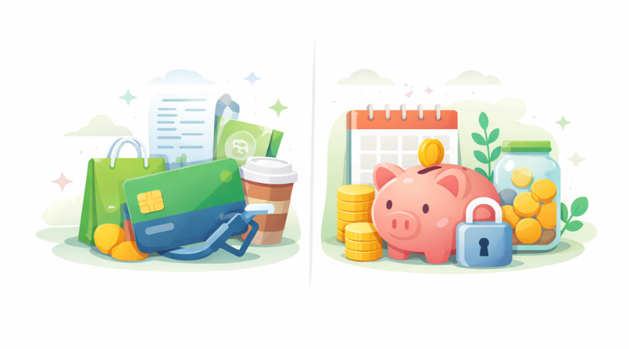 Difference between checking and savings accounts based on spending and holding behavior