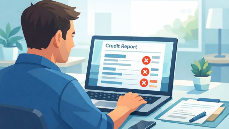 Person reviewing credit report after dispute rejection