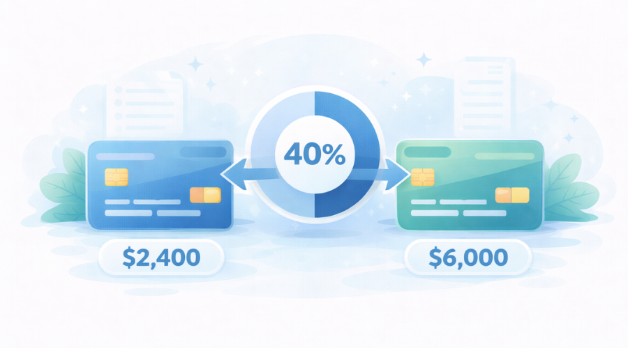 Example illustrating how credit utilization ratio is calculated