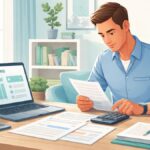 Debt consolidation explained with person reviewing bills and loan options in the U.S.