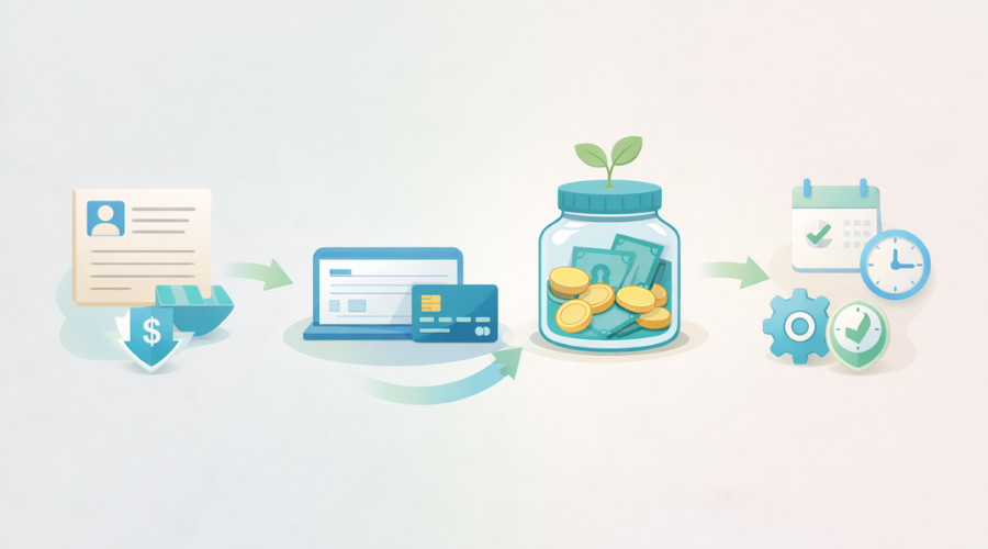 Steps to build an emergency fund using checking and savings accounts