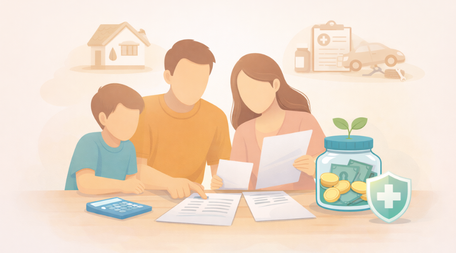 Family planning emergency fund savings together at home