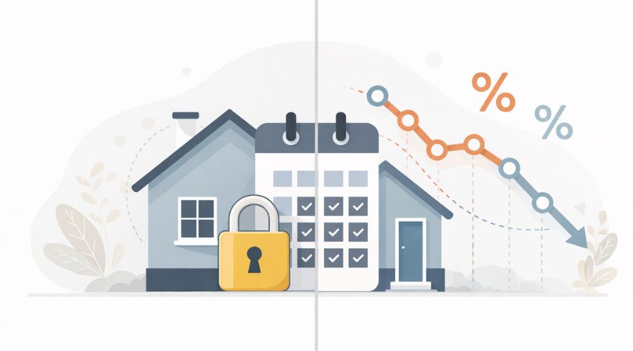 fixed rate vs adjustable rate mortgage comparison illustration

