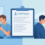 Illustration comparing hard and soft credit inquiries and their effect on credit score