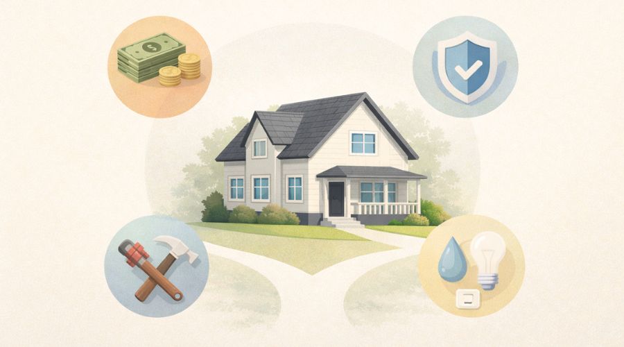 Long-term costs of homeownership including taxes, insurance, and maintenance
