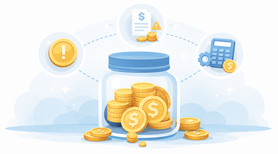 Illustration showing how small fees can reduce savings over time