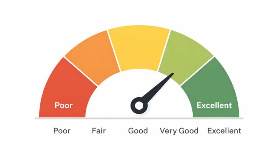 bad credit score range illustration USA