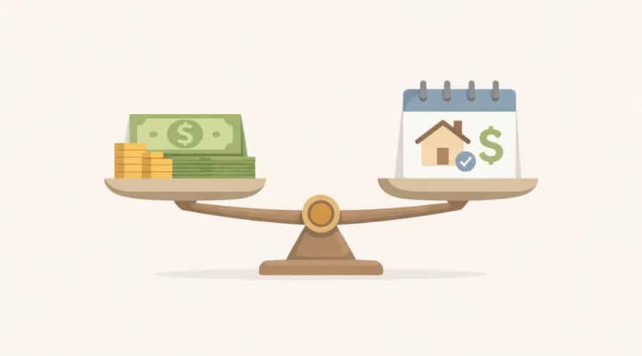 Cash versus monthly mortgage payment trade-off when choosing a down payment