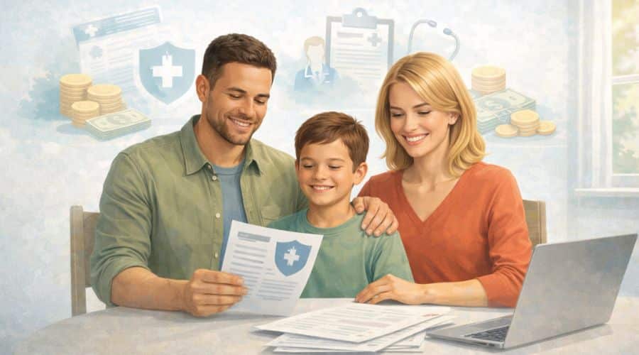 Confident American household making an informed health insurance decision