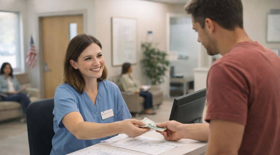 Copay example for doctor visit in U.S. health insurance
