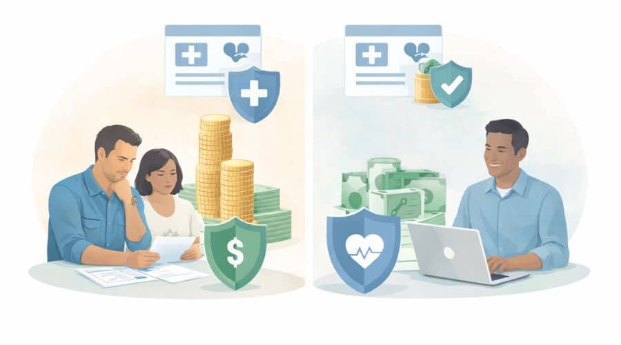 Comparison of high deductible health plans versus traditional health insurance plans