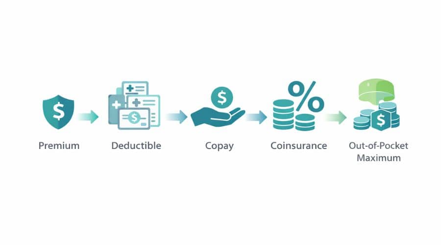 How deductible, copay, and coinsurance work together in U.S. health insurance
