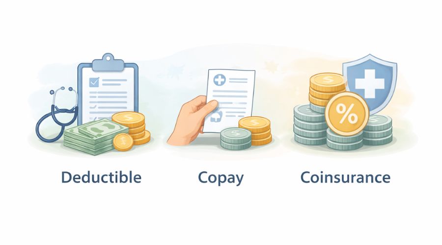 health insurance deductible copay coinsurance explained