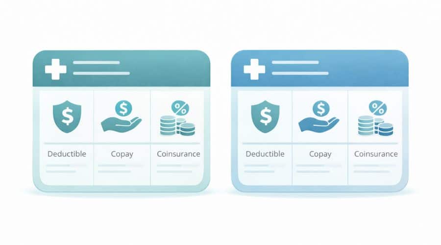 Comparing health insurance plans based on deductible copay and coinsurance
