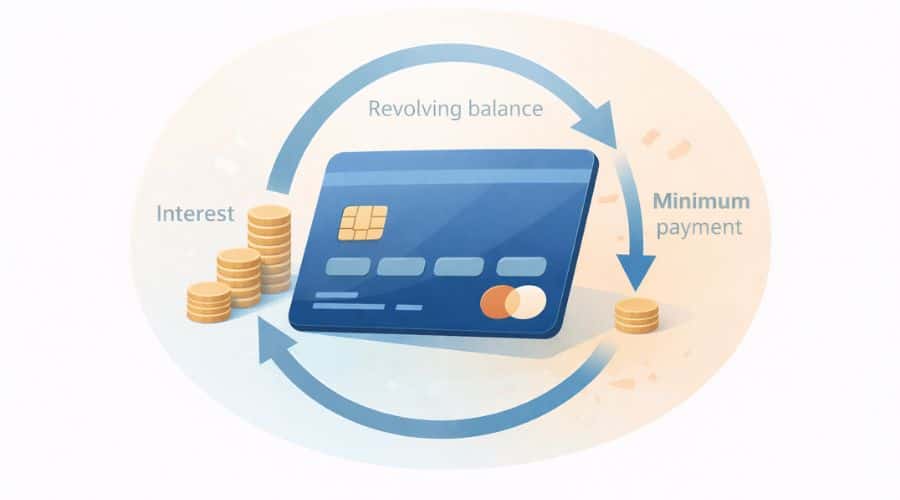 How credit cards work with revolving balance and minimum payments