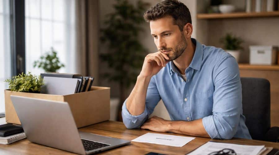 Professional reviewing job change impact on employer life insurance coverage

