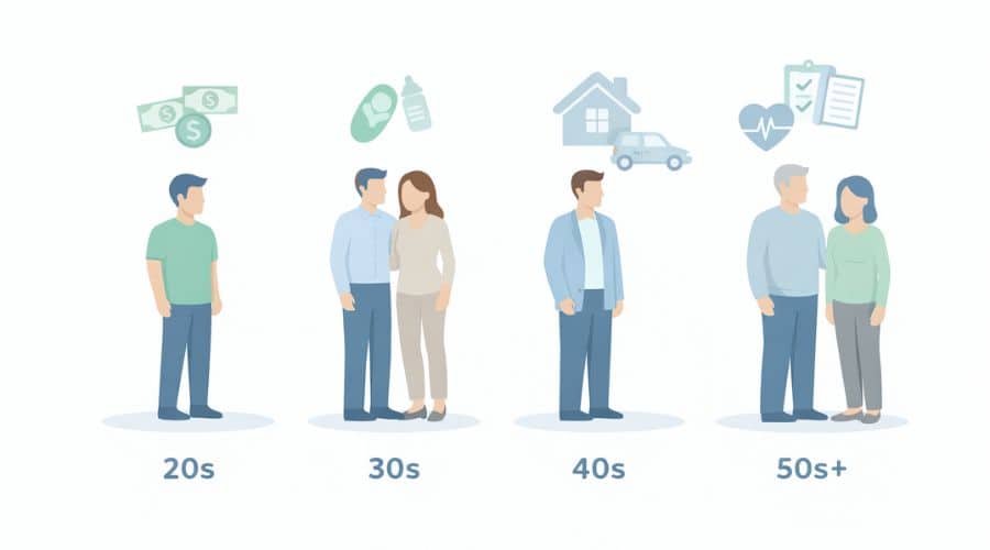 Life insurance needs by age group in the United States
