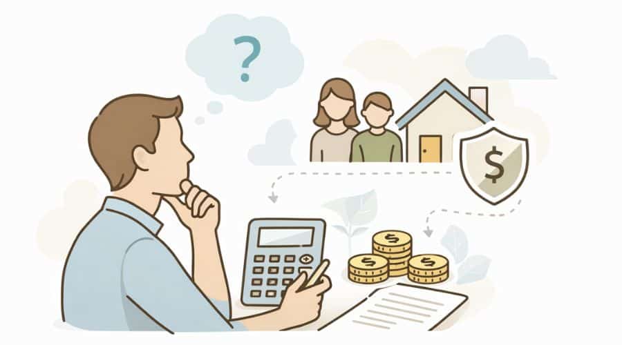 Life insurance coverage amount planning concept illustration