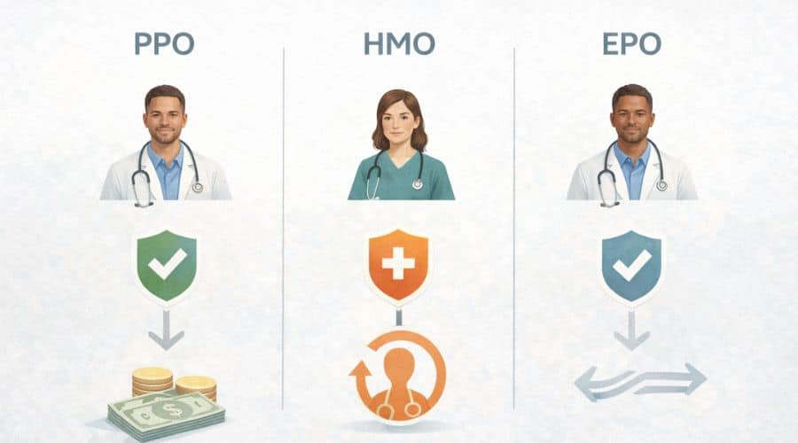 Comparison of PPO, HMO, and EPO health insurance plans in the United States