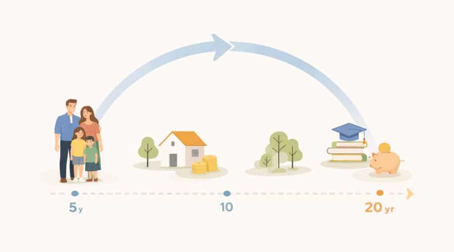 Conceptual illustration explaining how term life insurance works over a fixed time period

