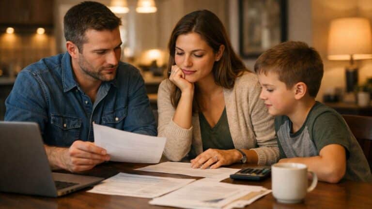 Term vs whole life insurance comparison showing a family considering financial protection options