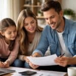 Whole life insurance explained showing an American family planning long-term financial security
